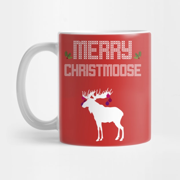 Merry Christmoose - Christmas Xmas Holidays by fromherotozero